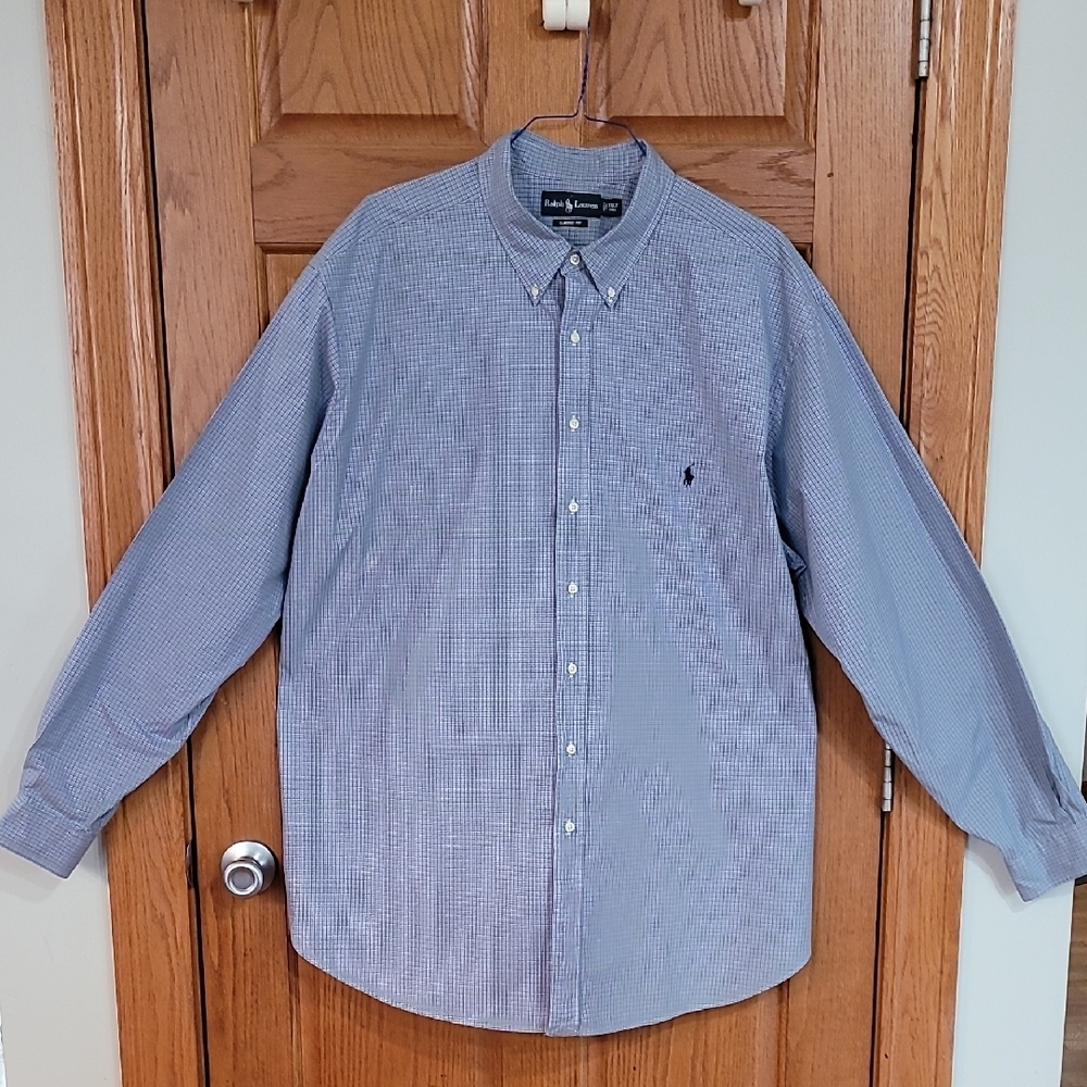 Ralph Lauren Men's Blue Checkered Shirt